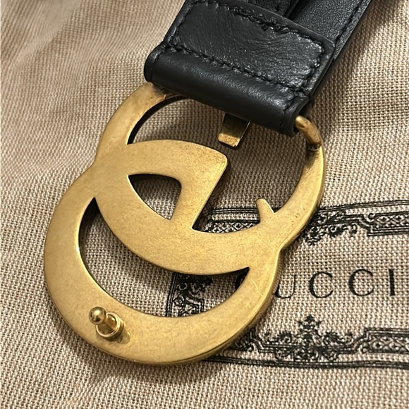 GG MARMONT LEATHER BELT WITH SHINY BUCKLE - Picture 7 of 14